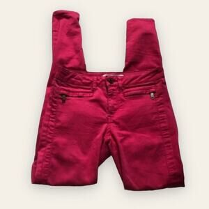 Zara Z1975 Womens Low Rise Pink Colored Denim Skinny Jeans Size 2 Dopamine